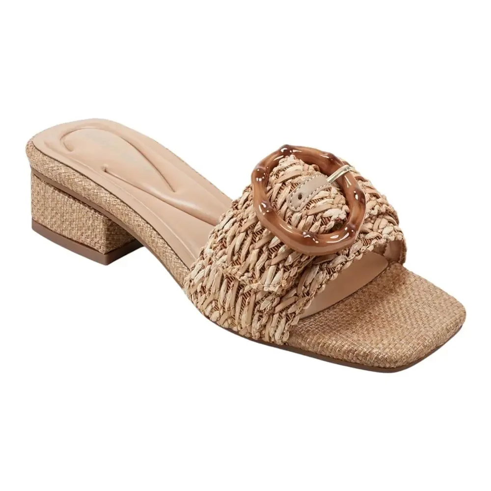 Easy Spirit Women's Gatlin Woven Low Block Heel Sandals Natural Size 6